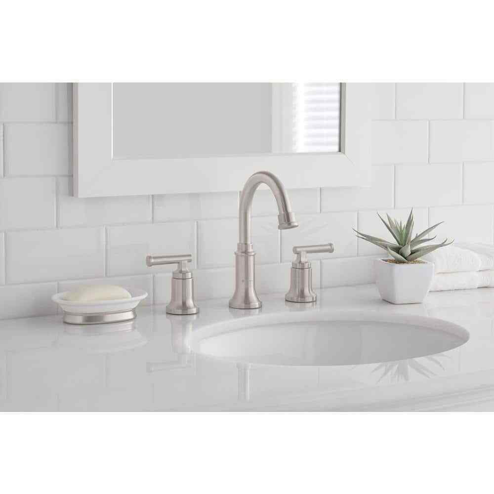 Glacier Bay Oswell 8 in. Widespread Double-Handle High-Arc Bathroom Faucet