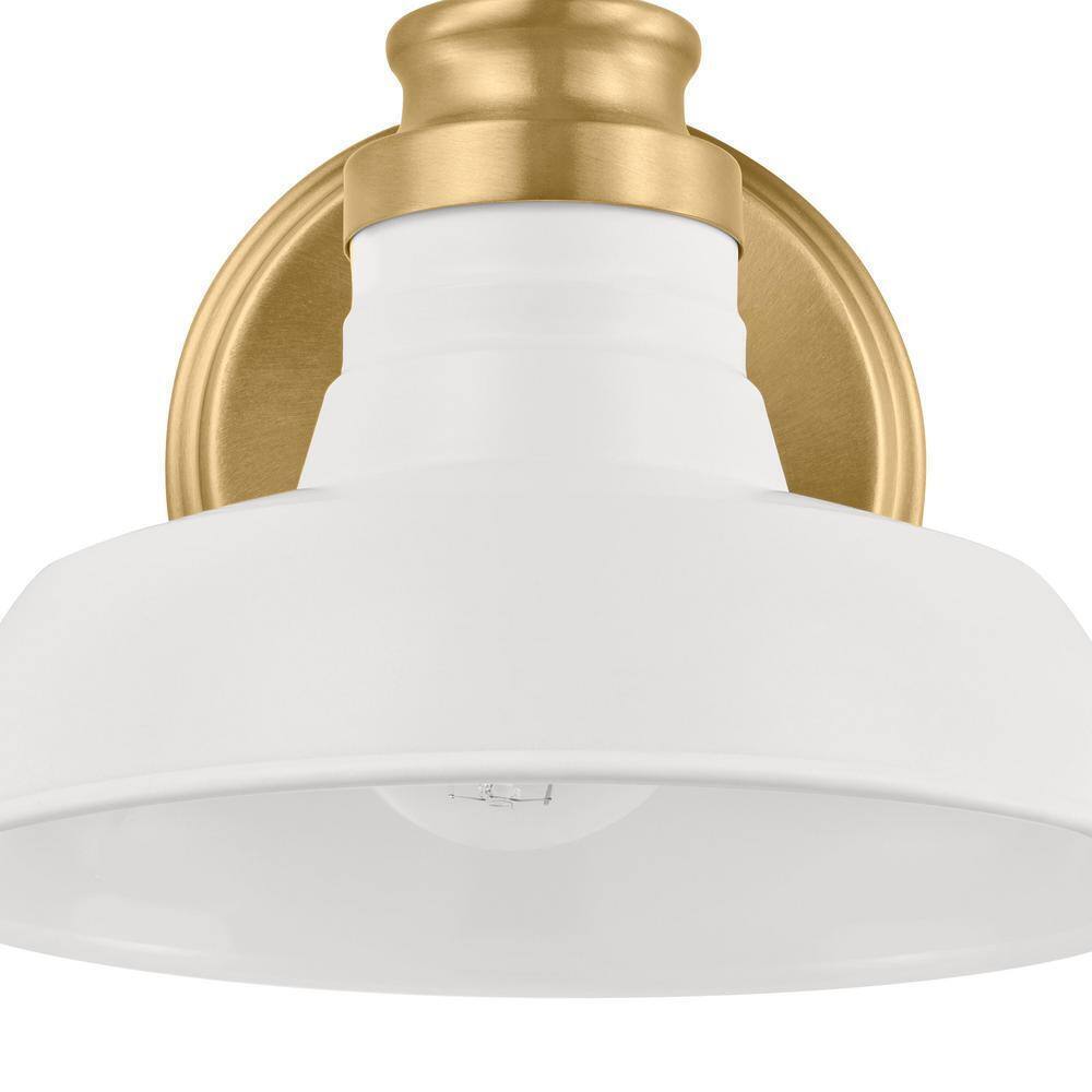 Hampton Bay Elmcroft 7.63 in. 1-light Brushed Gold Farmhouse Indoor Wall Sconce