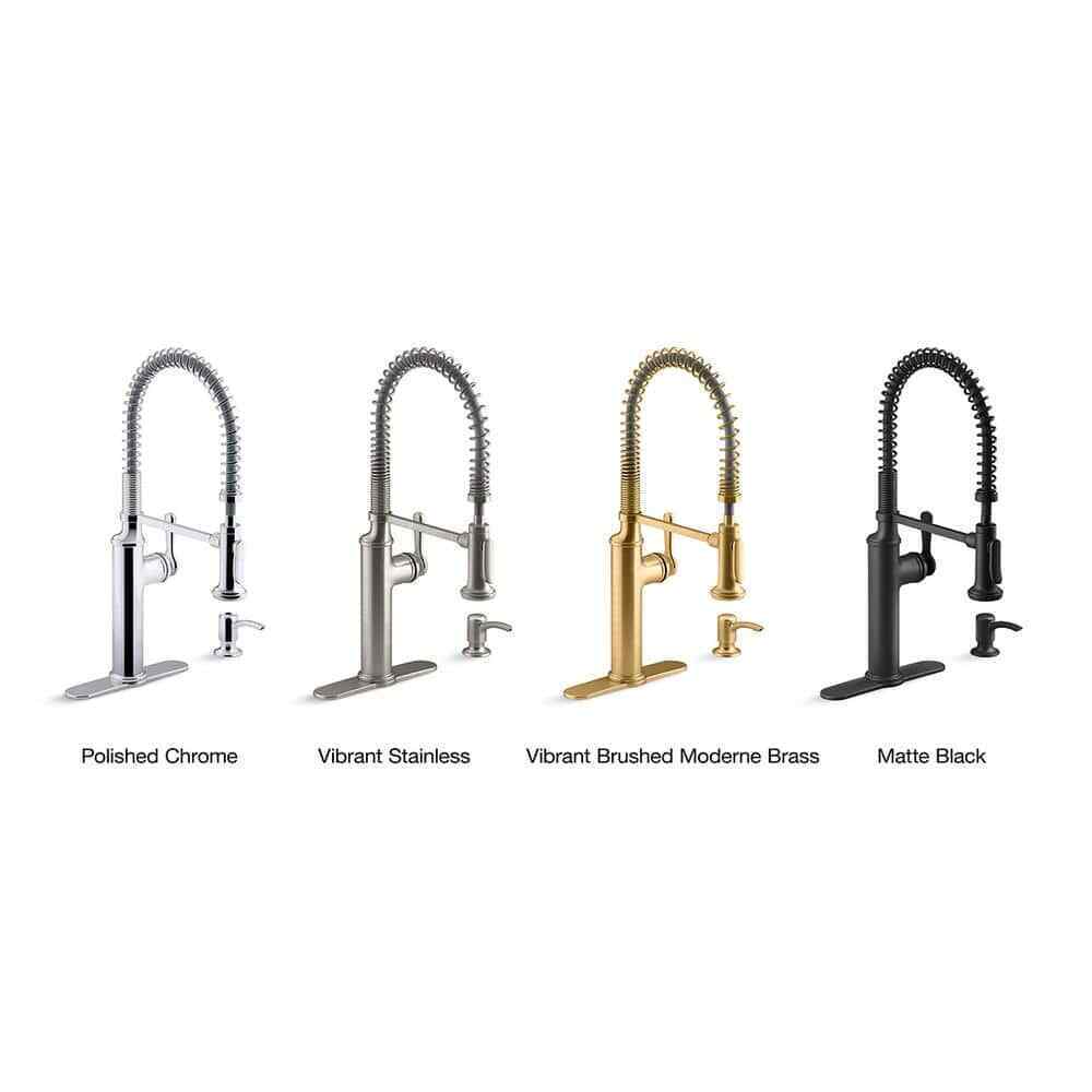 KOHLER Sous Pro-Style Single Handle Pull Down Sprayer Kitchen Faucet Matte Black