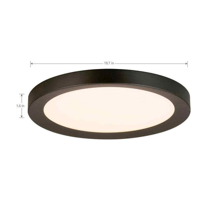 Home Decorators Calloway 19 in. Matte Black Concave Selectable LED Flush Mount