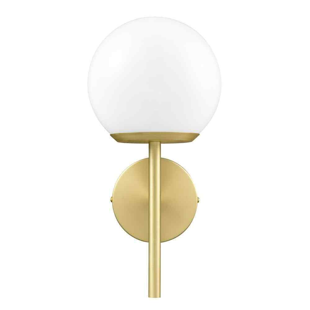 Light Society Anna 5 in. 1-Light Brushed Brass/White Wall Sconce