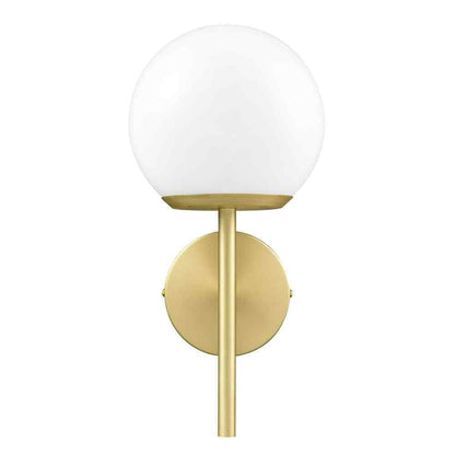 Light Society Anna 5 in. 1-Light Brushed Brass/White Wall Sconce
