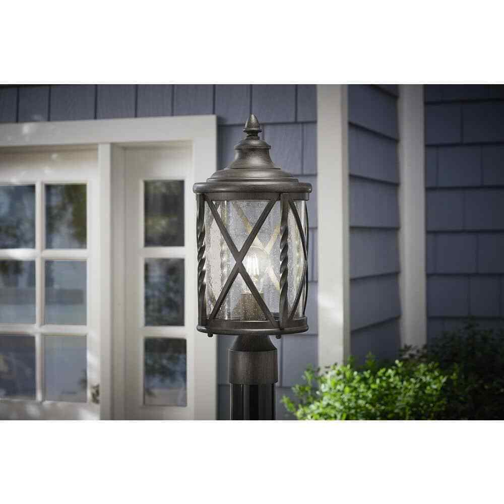 Home Decorators Walcott Manor 1-Light Antique Pewter Outdoor Transitional Post