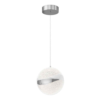 Artika Wavey Ball 20-Watt LED Chrome Modern Hanging Mini Pendant Light Fixture