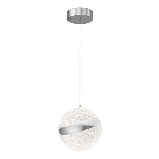 Artika Wavey Ball 20-Watt LED Chrome Modern Hanging Mini Pendant Light Fixture