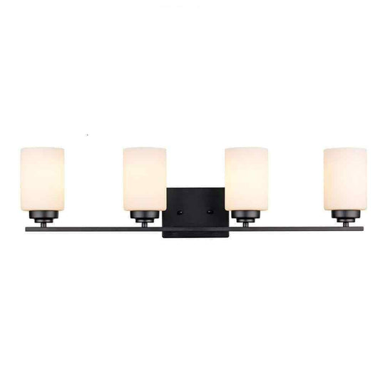 Bel Air Lighting Mod Pod 31.25 in. 4-Light Black Bathroom Vanity Light Fixture