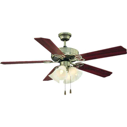 Volume Lighting 52 in. Indoor Brushed Nickel Ceiling Fan Light Reversible Blades
