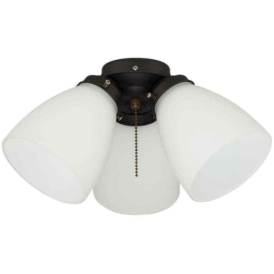 Hampton Bay 3-Light Oil Rubbed Bronze Ceiling Fan Shades LED Light Kit 91384