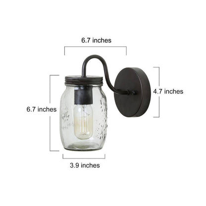 LNC Modern Farmhouse Oil-Rubbed Bronze Wall Sconce with Mason Jar Glass Shade