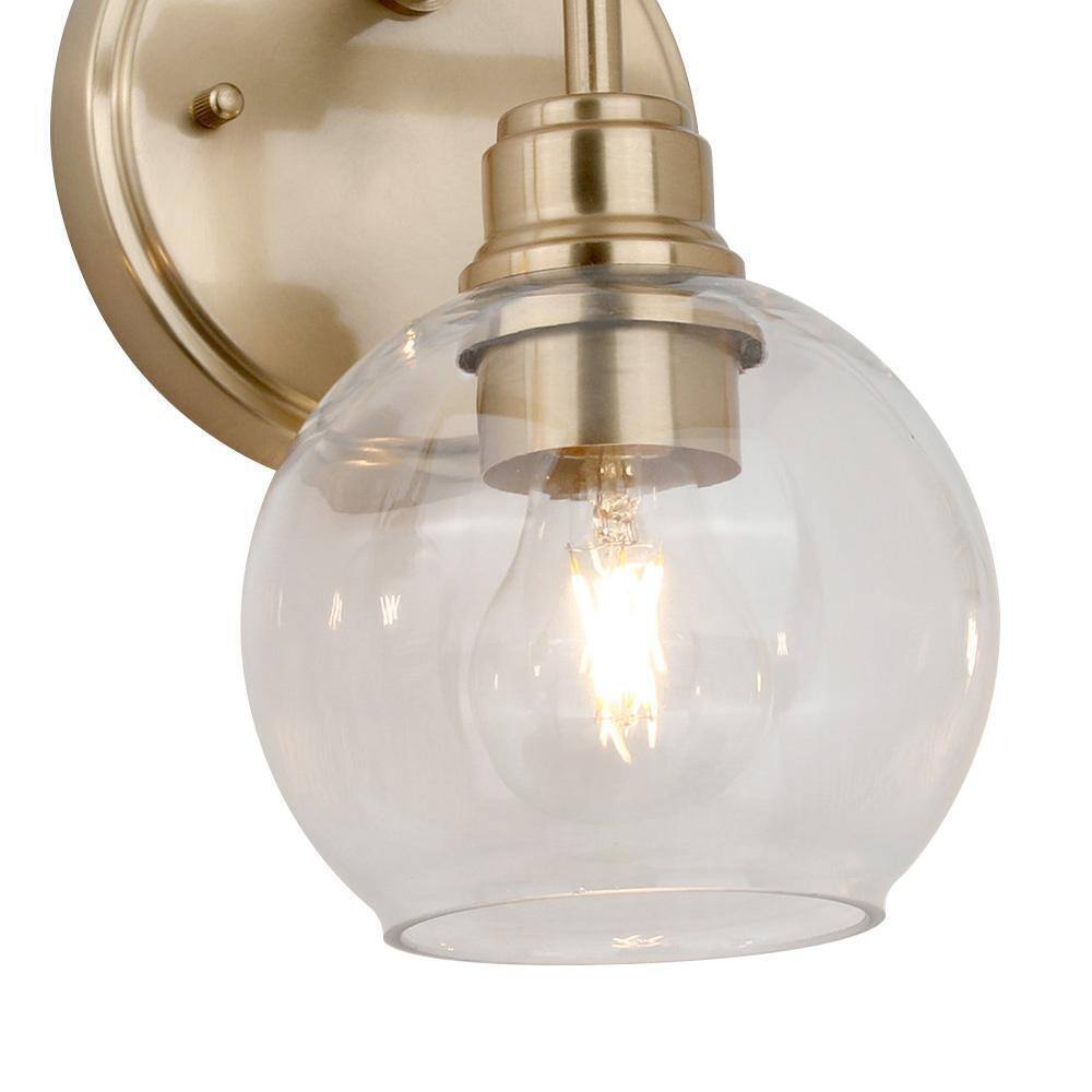 Hampton Bay Florabelle 24 in. Antique Gold Clear Globe Glass Shades