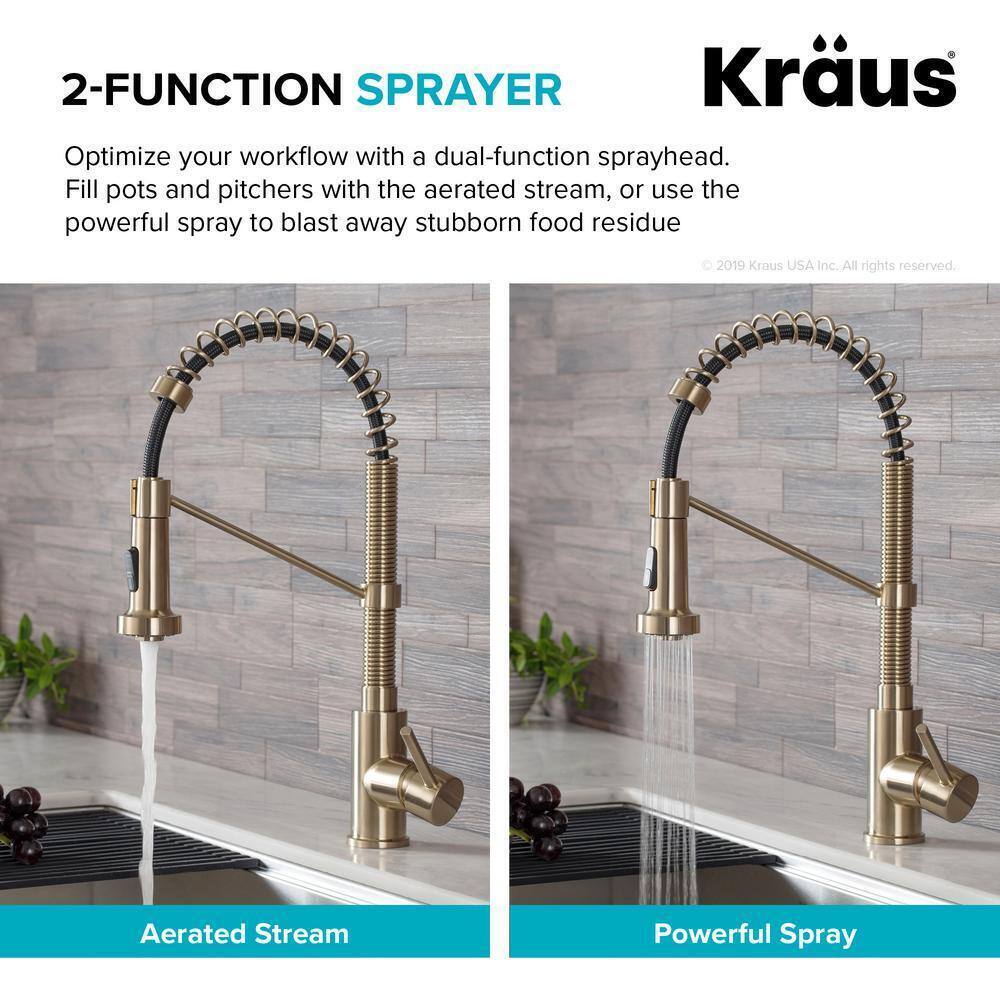 KRAUS Single Handle 18-Inch Pull Down Kitchen Faucet w/ Dual Function Sprayhead