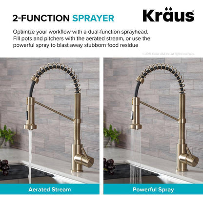 KRAUS Single Handle 18-Inch Pull Down Kitchen Faucet w/ Dual Function Sprayhead