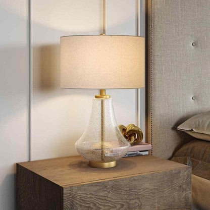 Meyer&Cross Lagos 23 in. Table Lamp in Brushed Brass and Seeded Glass