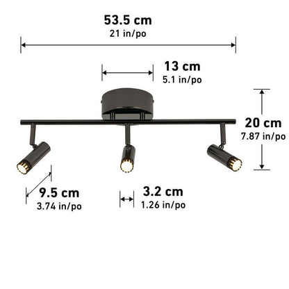 Artika Era 2ft. 3-Light Black Industrial Integrated LED Fixed Track Lighting Kit