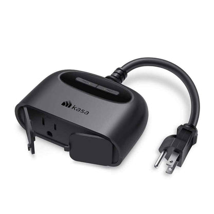 Kasa TP-Link Kasa Smart Home 2-Outlet Smart Outdoor Plug Black KP400
