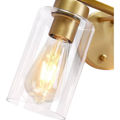 EDISLIVE Abbate Brass Modern Curved Bathroom Vanity Light Fixtures Glass Shade