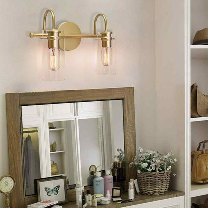 EDISLIVE Paquette 14 in. 2-Light Gold Modern Vanity Light Fixture