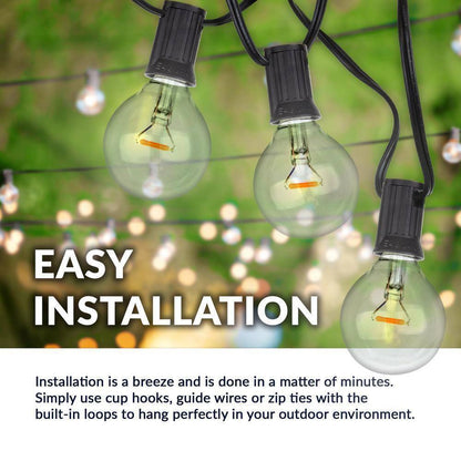 Newhouse Lighting 17 ft. Plug-in Globe Bulb LED String Lights