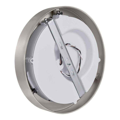 Home Decorators Calloway 11 in. Brushed Nickel Integrated LED 5CCT Flush Mount