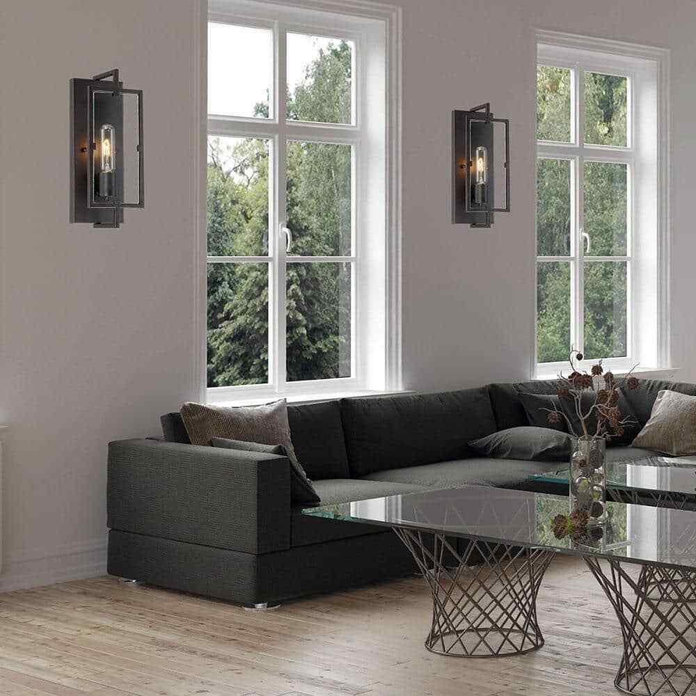Home Decorators Kenton 4.75 in. 1-Light Matte Black Wall Mount Sconce Light