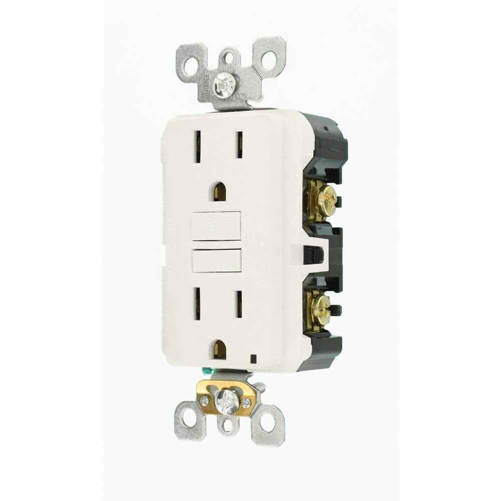Leviton 15 Amp 125-Volt Duplex Self-Test Slim GFCI Outlet White 4-Pack