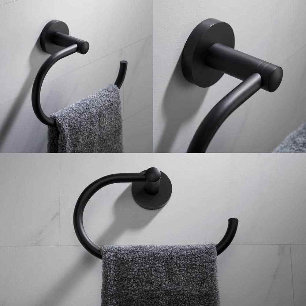 KRAUS Elie Bathroom Towel Ring in Matte Black KEA-18825MB