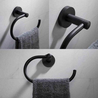 KRAUS Elie Bathroom Towel Ring in Matte Black KEA-18825MB