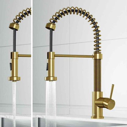 VIGO Edison Single Handle Pull-Down Sprayer Kitchen Faucet in Matte Brushed Gold