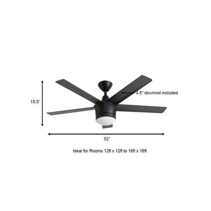 Home Decorators Merwry 52 in. LED Indoor Matte Black Ceiling Fan