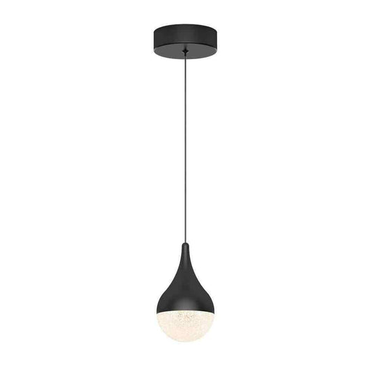 Artika Glitzer 6.5-Watt LED 1-Light Black Modern Hanging Pendant Light
