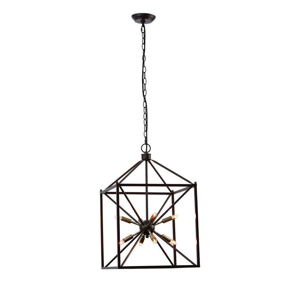 LAZZUR Touques 16 in. 8-Light Modern Matte Oil Rubbed Bronze Pendant