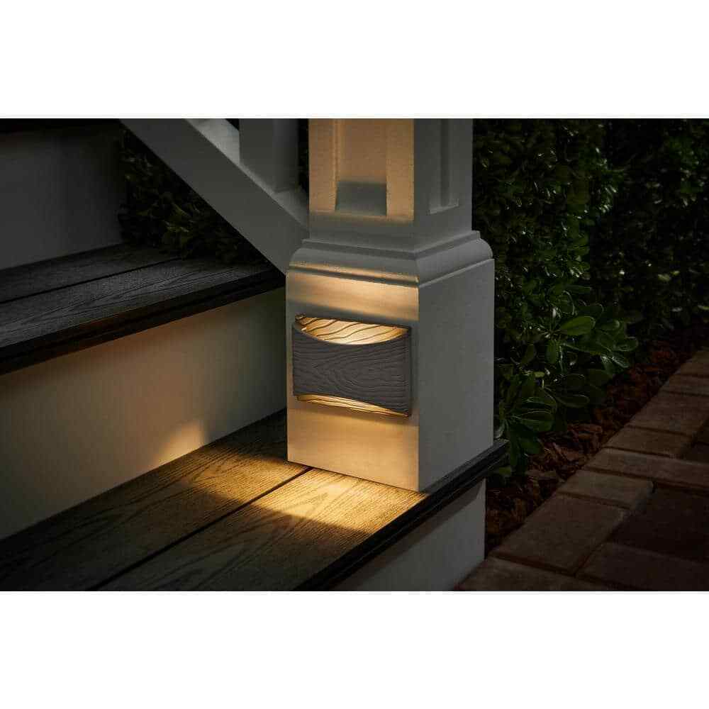 Hampton Bay Desoto Low Voltage Landscape Nantucket Gray Deck and Step Light