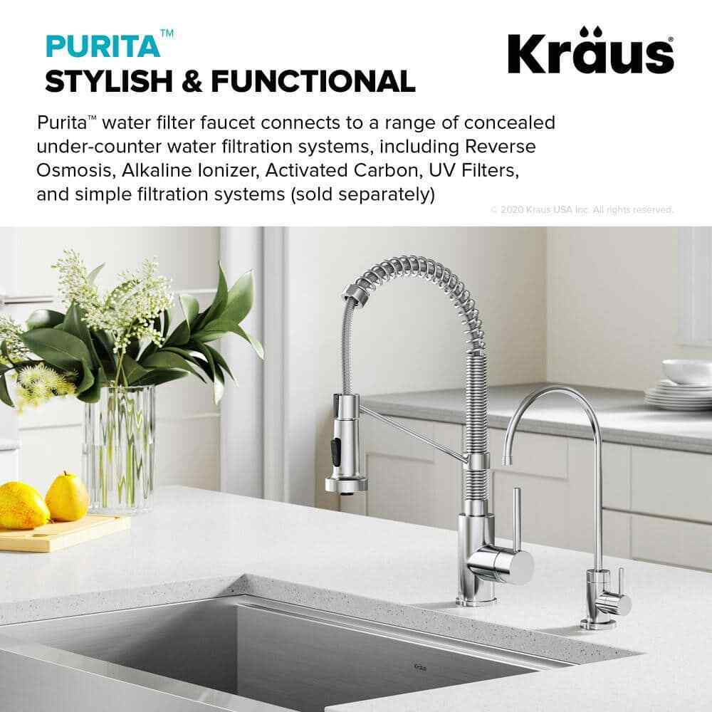 KRAUS Purita Single Handle 100% Lead-Free Beverage Faucet in Chrome FF-100CH