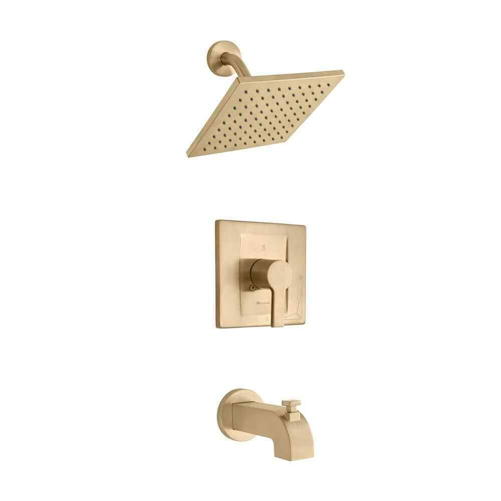 Glacier Bay Modern Single-Handle 1-Spray Tub and Shower Faucet in Matte Gold