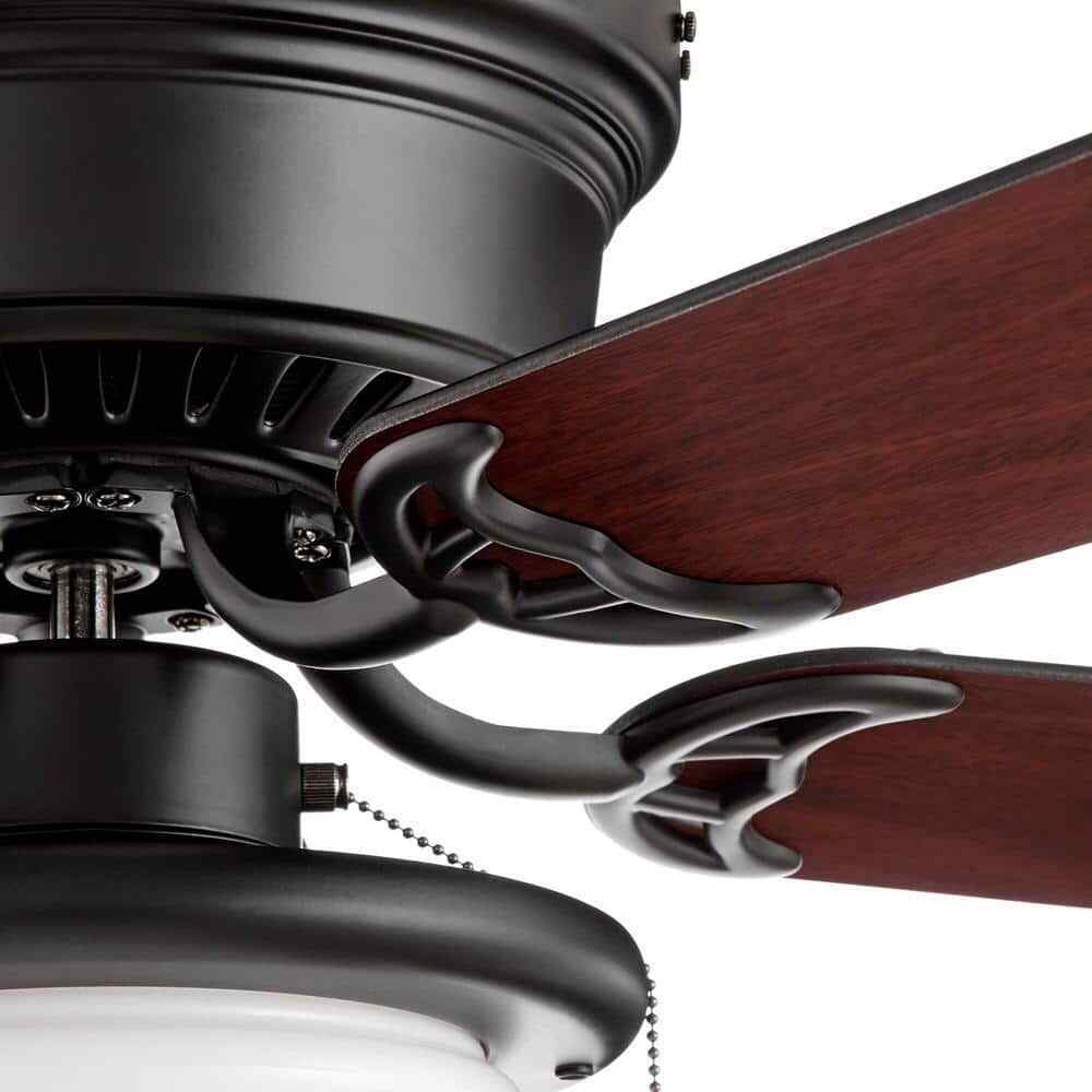 Hugger 44 in. LED Indoor Matte Black Ceiling Fan with Light Kit