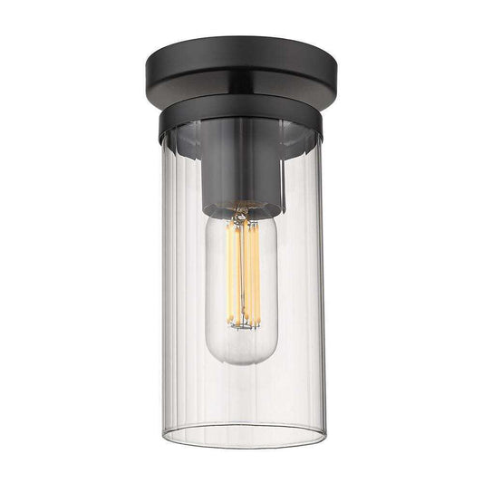Golden Lighting Winslett 4.75 in. 1-Light Matte Black Semi-Flush Mount