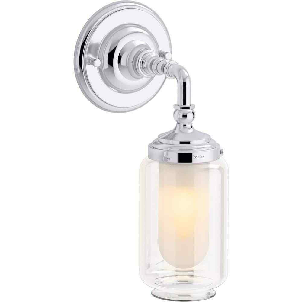 KOHLER Artifacts 1 Light Polished Chrome Indoor Bathroom Vanity Light Fixture