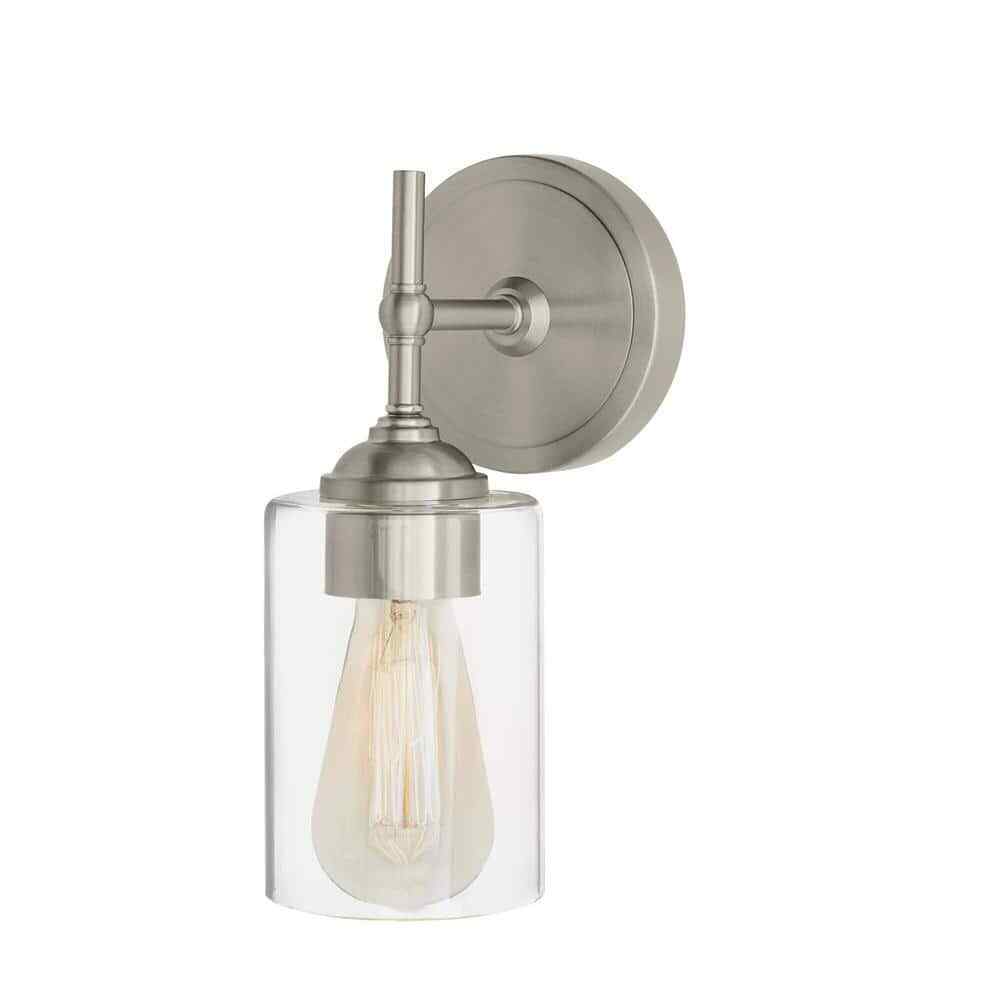 Home Decorators Ayelen 1-Light Brushed Nickel Indoor Wall Sconce