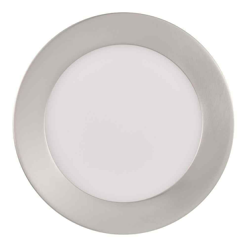 Home Decorators Calloway 11 in. Brushed Nickel Integrated LED 5CCT Flush Mount