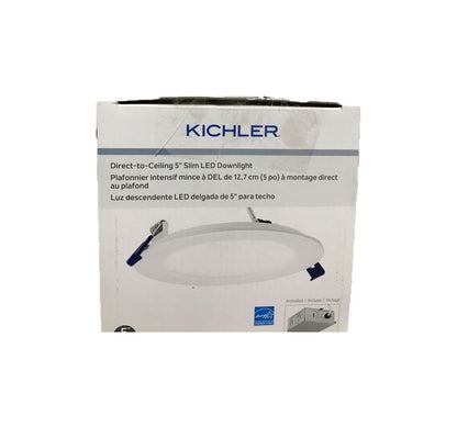 KICHLER 5 in. Round Slim White 2700K Integrated LED Canless Recessed Light Kit