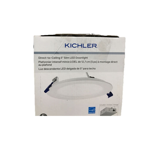 KICHLER 5 in. Round Slim White 2700K Integrated LED Canless Recessed Light Kit