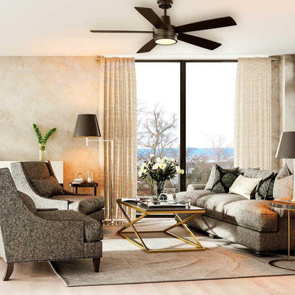 Hampton Bay Fanelee 54 in. White Color Changing LED Bronze Smart Ceiling Fan