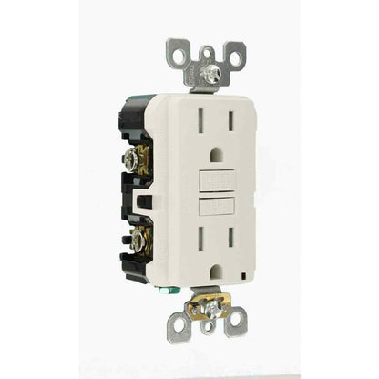 Leviton 15Amp SmartlockPro Slim Tamper Resistant GFCI Duplex Outlet White 3-Pack