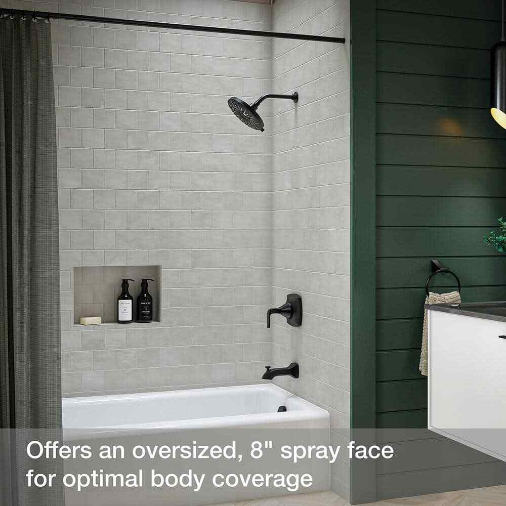 KOHLER Bellerose 3-Spray Patterns 1.75 GPM 8 in. Wall Mount Fixed Shower Head