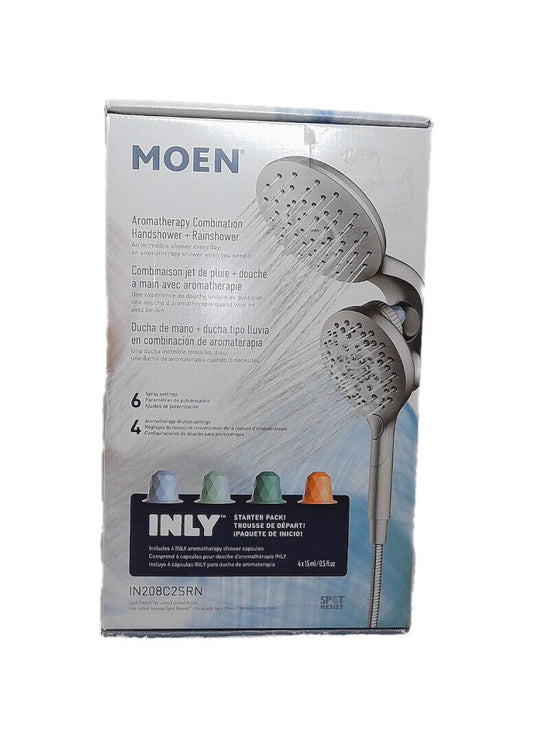 MOEN Aromatherapy 6-Spray Patterns 6.5 in. Tub Wall Mount Dual Shower Heads