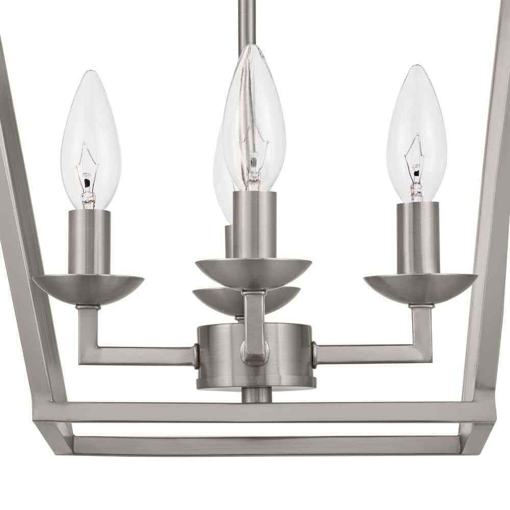 Home Decorators Weyburn 16.5 in. 4-Light Brushed Nickel Semi-Flush Ceiling Light