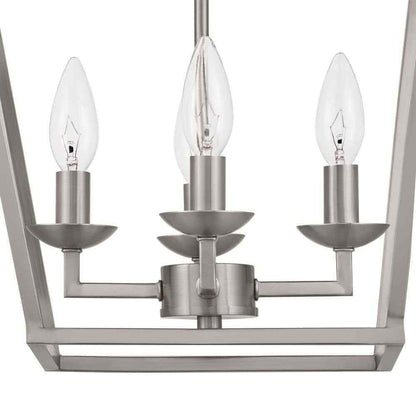 Home Decorators Weyburn 16.5 in. 4-Light Brushed Nickel Semi-Flush Ceiling Light
