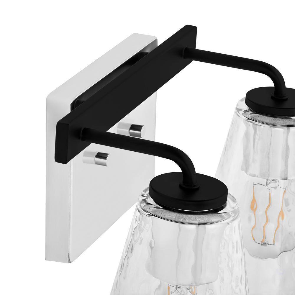 Home Decorators Westbrook 2-Light Matte Black Modern Bathroom Vanity Light