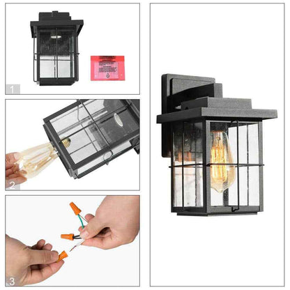 LNC Farmhouse Outdoor Wall Light Modern Black Sconce