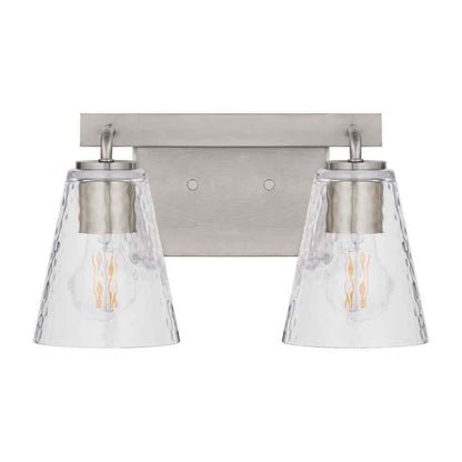 Home Decorators Westbrook 2-Light Brushed Nickel Modern Bathroom Vanity Light